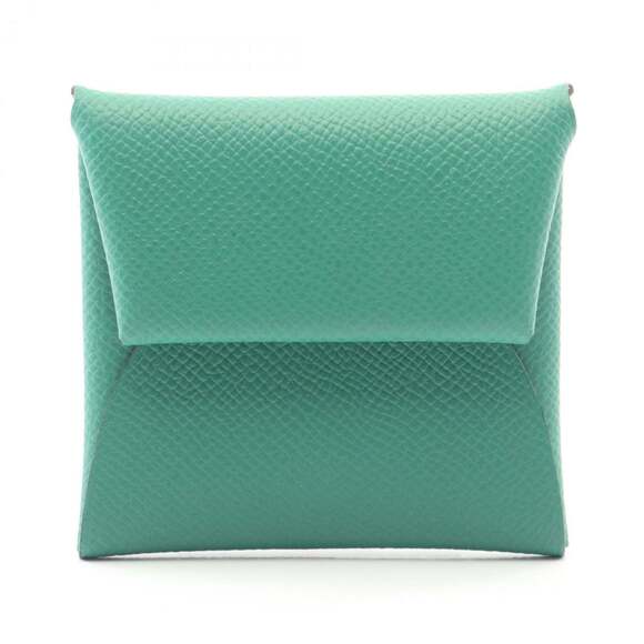 Hermes Bastia Verso Wallet - Coin Purse Leather Veau Epsom Women's Green Jaun...
